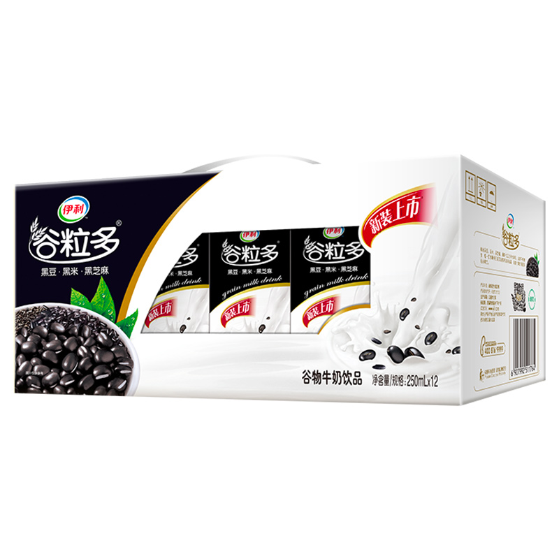 伊利谷粒多黑谷牛奶饮品250ml*12盒高清大图