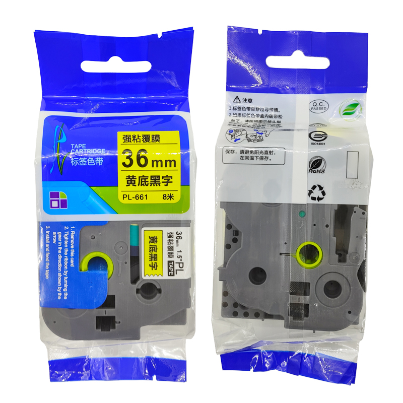 驰洛科 PL-661,36mmX8m,黄底黑字 标签色带(计价单位:个)黄色高清大图
