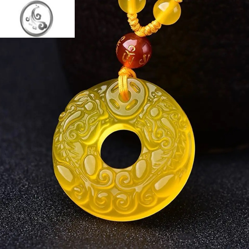 jimi红玛瑙貔貅吊坠女玉髓平安扣项链男本命年玉佩毛衣挂件