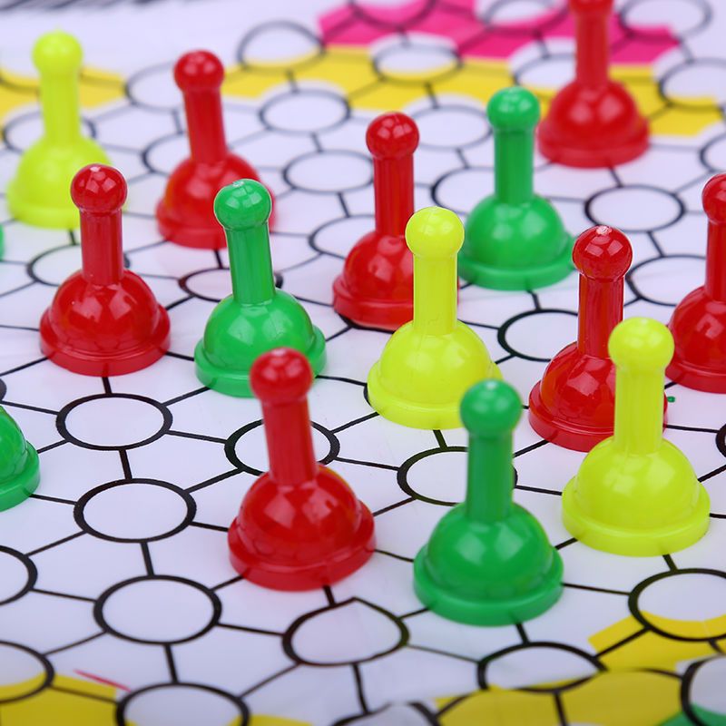 跳棋成人大号亲子儿童玩具跳棋45粒三色跳跳棋桌游棋