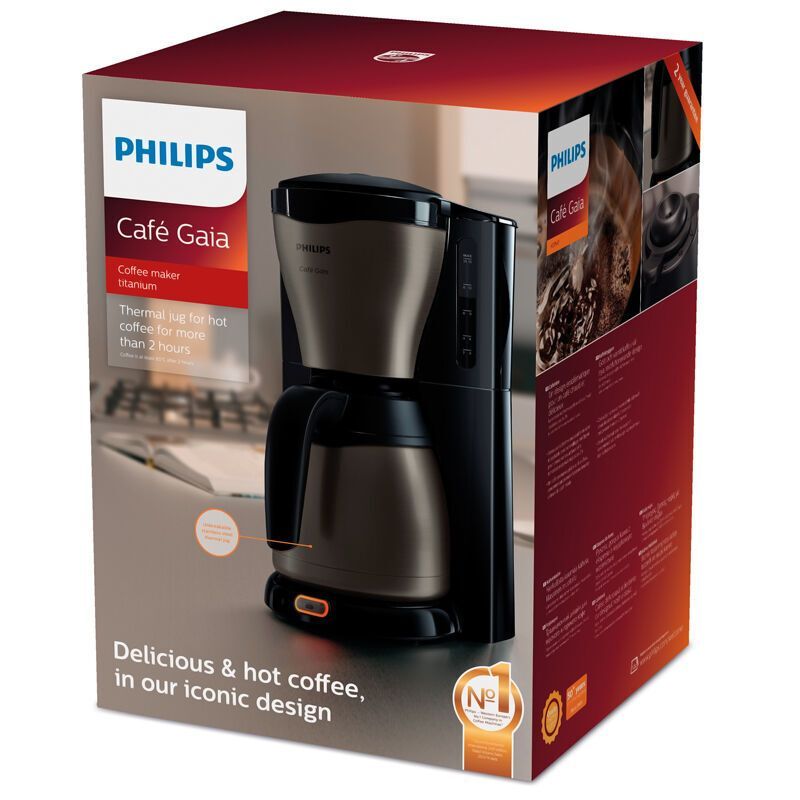 飞利浦（PHILIPS）咖啡机HD7547 家用滴漏式美式咖啡壶不锈钢保温壶 钛黑合金
