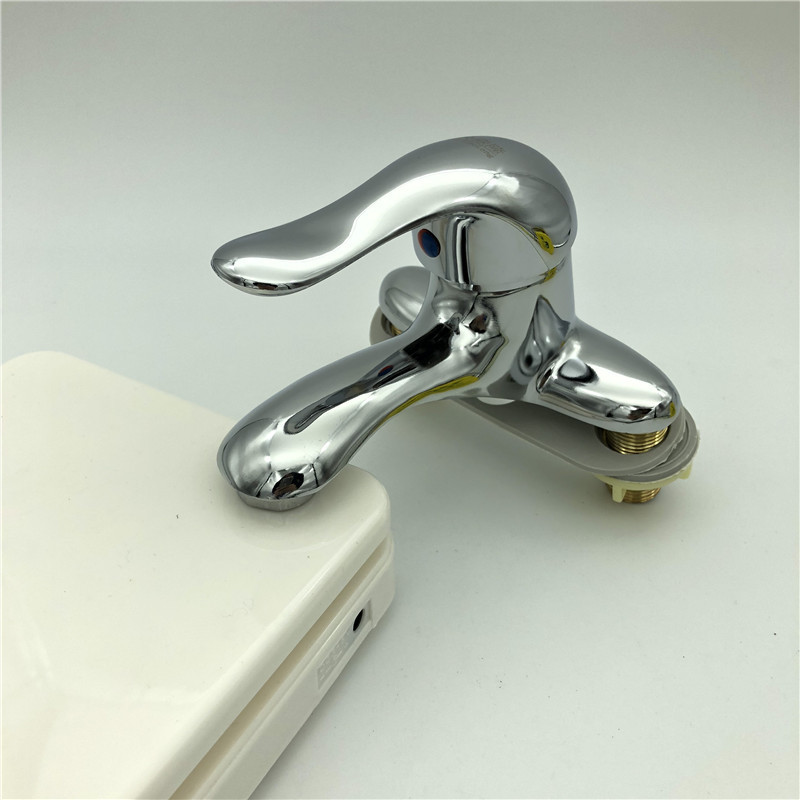 二联面盆龙头冷热水龙头双孔间距10CM