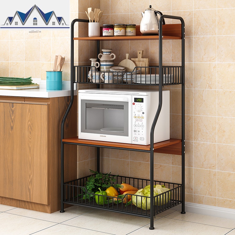 厨房蔬菜置物架菜篮子多层落地收纳架微波炉调料储物架放锅碗用品_1_677高清大图