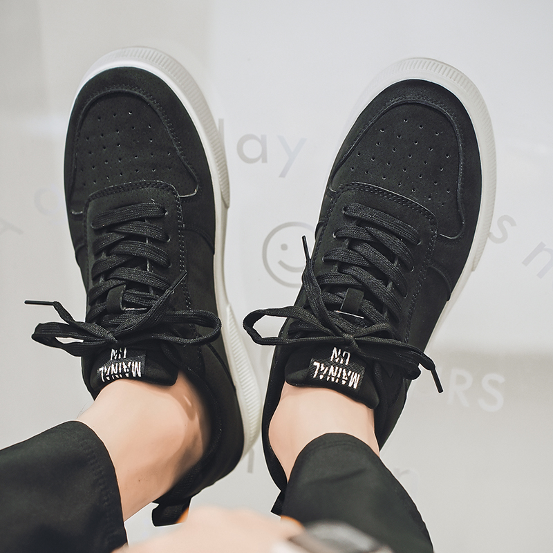 La Chessiers2024新款春秋透气运动休闲板鞋舒适轻便百搭潮鞋子男款厚底男鞋高清大图