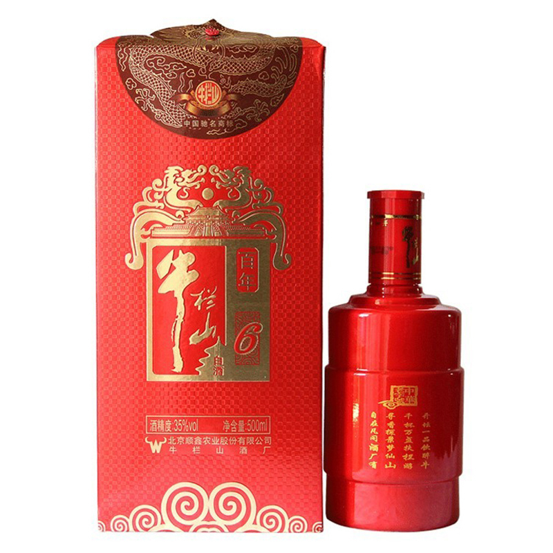 牛栏山二锅头 百年红6年 35度浓香型白酒 500ml 单瓶
