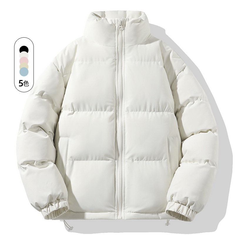 男装秋冬装新款棉袄防风情侣款棉服青少年潮牌保暖纯色棉衣男外套