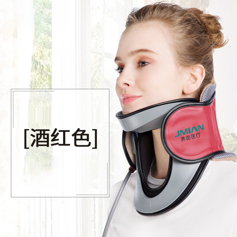 界面医疗 颈椎牵引器家用拉伸医用吊劲椎病颈部治疗器神器脖子疼矫正架 酒红色