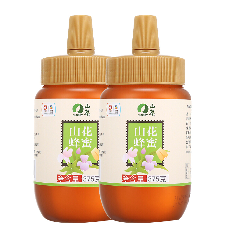 山萃 中粮 冲饮谷物 山花蜂蜜 375g*2瓶