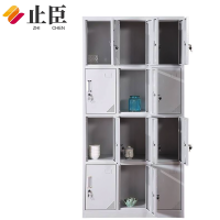 止臣 衣柜 办公家具钢制更衣柜加厚员工更衣柜铁皮储物柜宿舍换衣柜存放柜 十二门