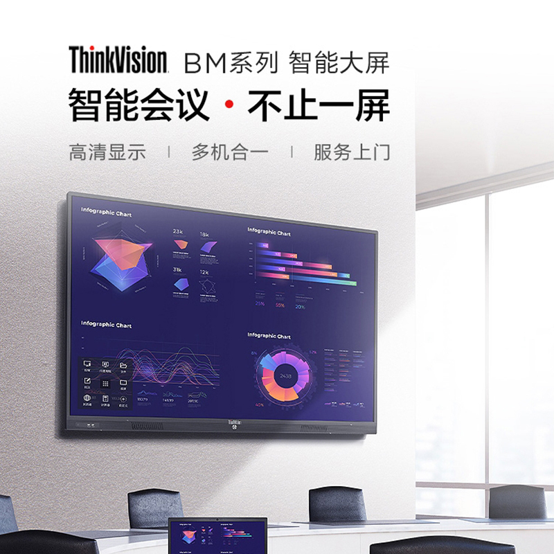联想thinkplus MBtr65英寸会议平板教育教学一体机电子白板智能电视 手写笔+壁挂支架+投屏器