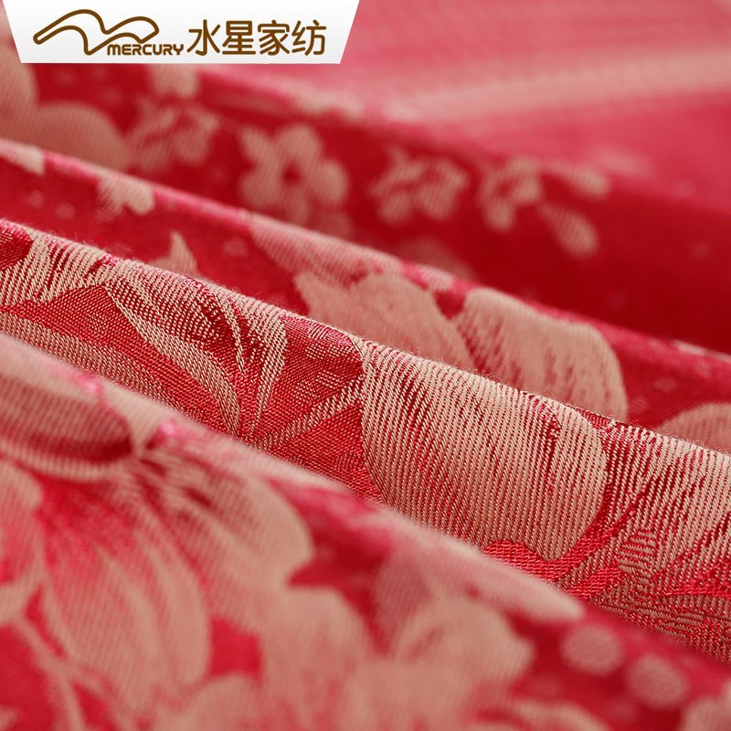 水星(MERCURY) 家纺 床品套件大提花婚庆四件套 并蒂良缘 红色1.8床其他 220*240cm