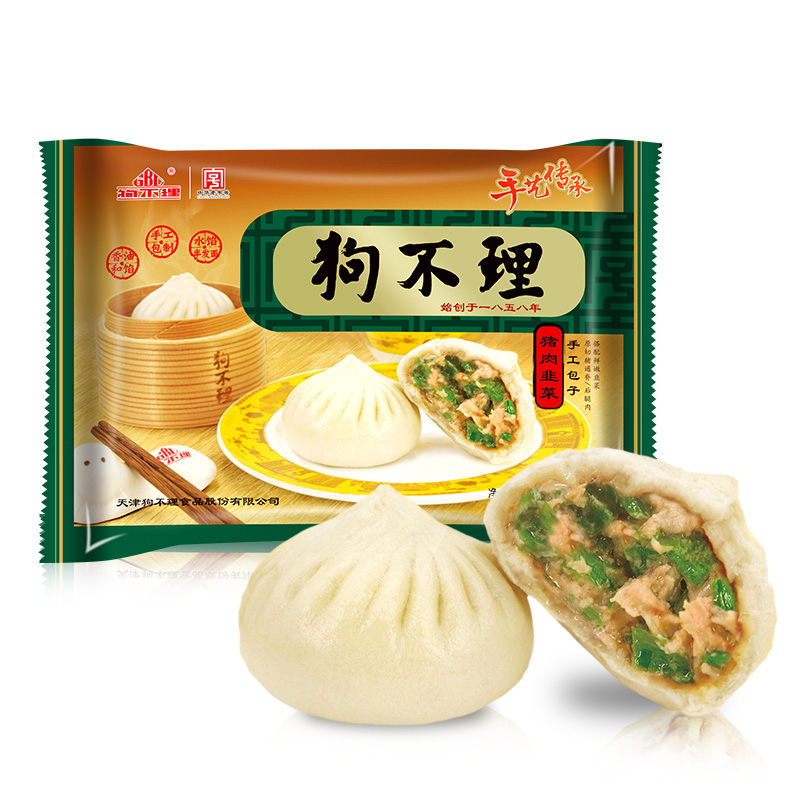 天津 狗不理 冷冻手工韭菜包子 420g(12个)