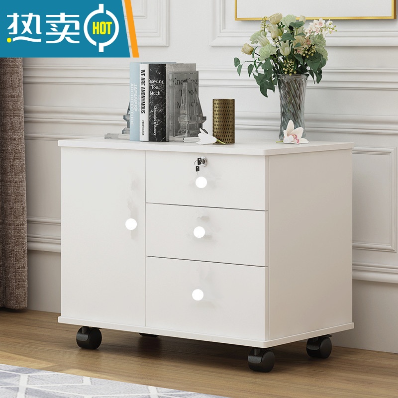 敬平床头柜简约现代卧室收纳柜带锁抽屉储物床边角柜迷你小柜子床头柜 B款-白色60长40宽56高