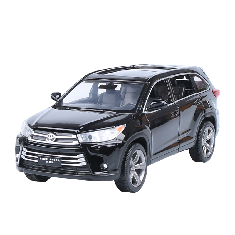 新款汉兰达132合金车模6开声光回力男孩玩具车仿真汽车模型摆件