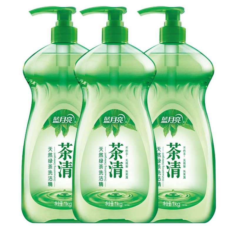 蓝月亮 茶清洗洁精1kg*3果蔬餐具清洗剂洗涤灵 食品可用 高效去油