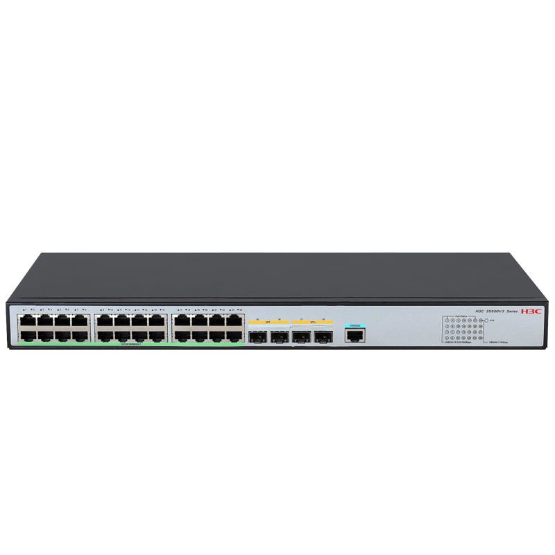 新华三(H3C)LS-5500V3-28PS-SI交换机 24个千兆电口2个千兆光口2个万兆光口 企业级智能型可网管商用
