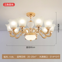 欧式吊灯简约现代轻奢风格2020新款大气餐厅家用卧室美式客厅灯具 10头LED12瓦三色