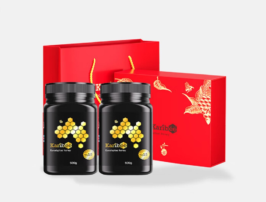 Karibee可瑞比红柳桉树蜂蜜TA15+ 500g*2瓶,双瓶红色礼盒款