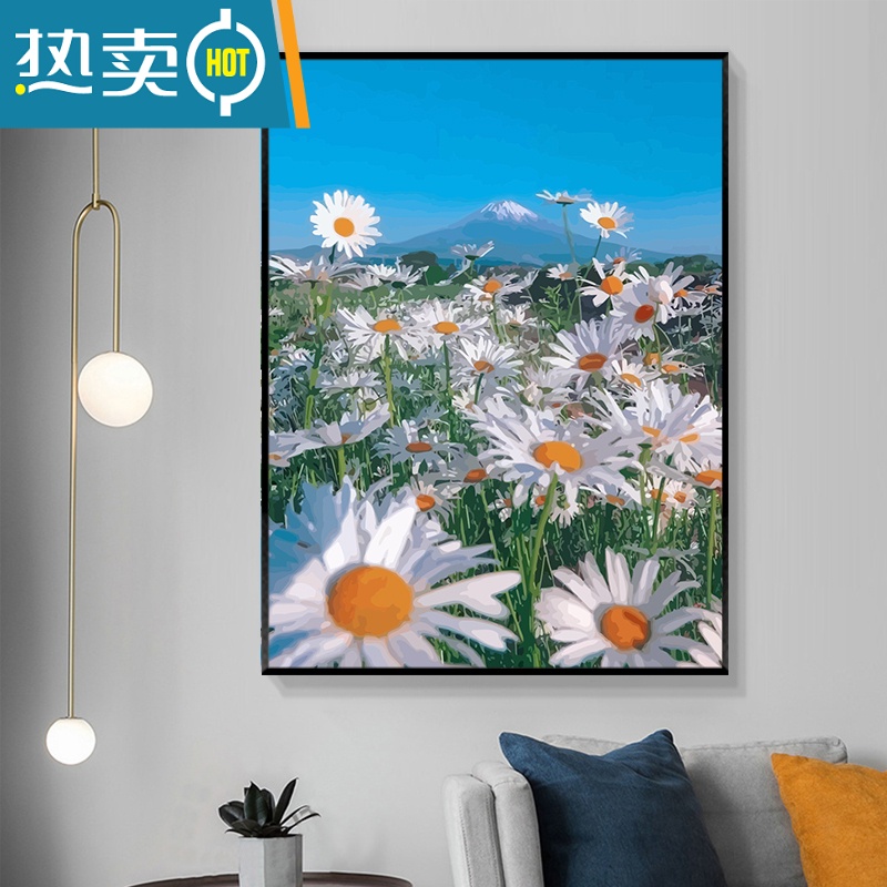敬平欧式复古花卉数字油画diy填充油彩画手工填色画画客厅装饰丙烯画装饰画 SJ3609 50*60cm绷好加厚实木内框高亮颜料+专业油画布+画笔+配