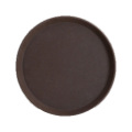 敏胤 MYP-0010圆形钢化防滑商用托盘 直径35cm（褐色）