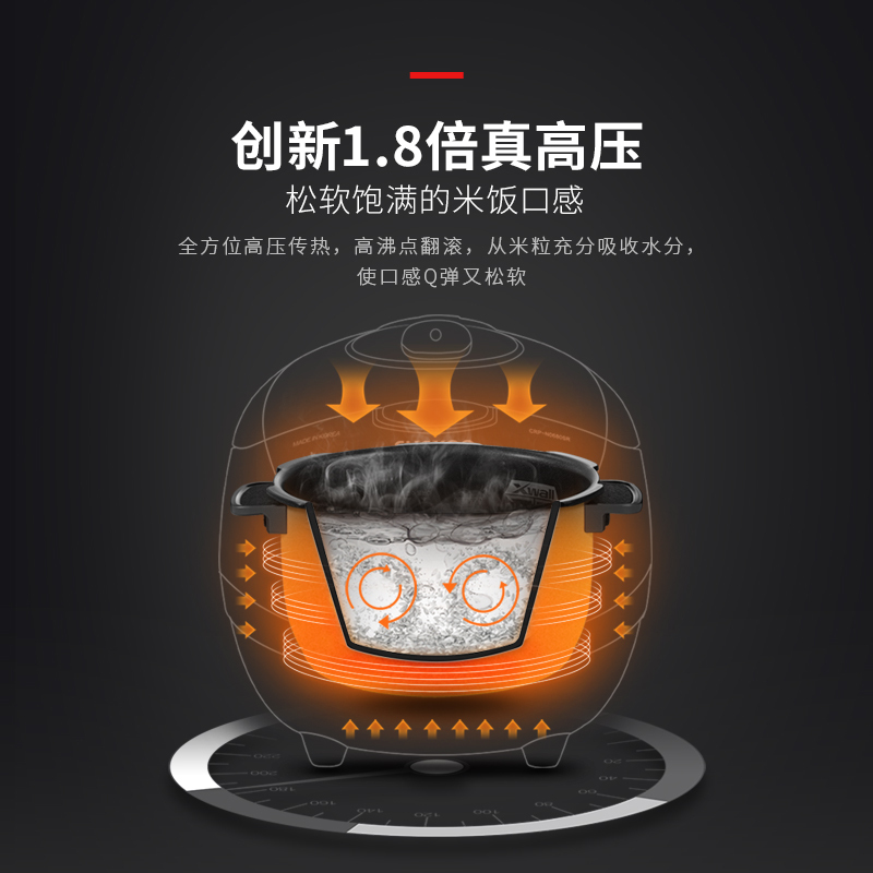 福库CUCKOO 韩国原装进口打铁名匠内胆IH三维立体加热1.8真高压多功能电饭煲锅5L10人份CRP-HW1070FR
