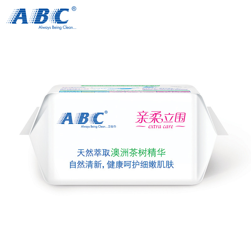 ABC卫生巾夜用8片装 280mm 澳洲茶树精华 超吸纤薄