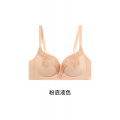 性感无痕胸衣无钢圈内衣女上托聚拢软支撑蕾丝收副乳立体文胸罩 80B 粉底液色