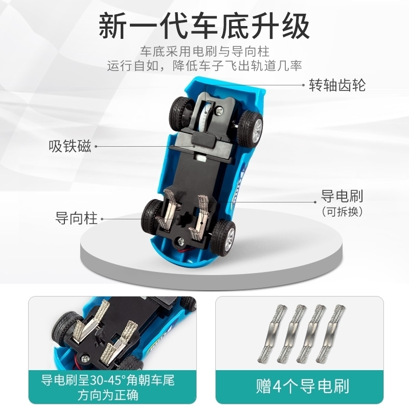 双人汽车轨道车儿童玩具男孩遥控小火车总动员赛车电动 双人竞速手摇版赛车标配