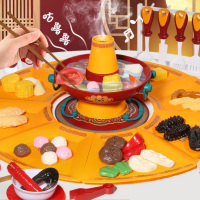 儿童过家家迷你厨房火锅玩具仿真厨具做饭炒菜食材煮饭套装喷雾火锅蒸汽双味四川火锅男女孩生日礼物