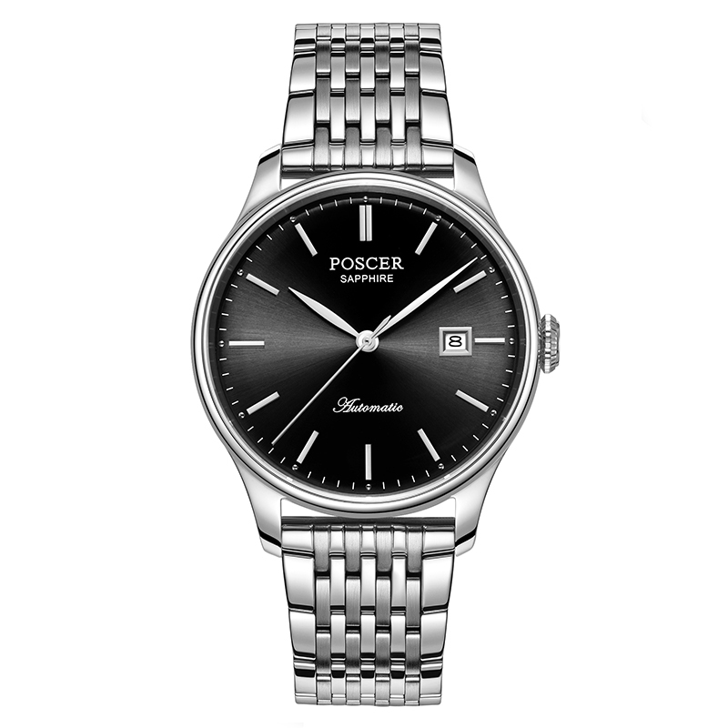 宝时捷poscer新款机械表男自动机械手表精钢防水商务休闲机械潮流男表
