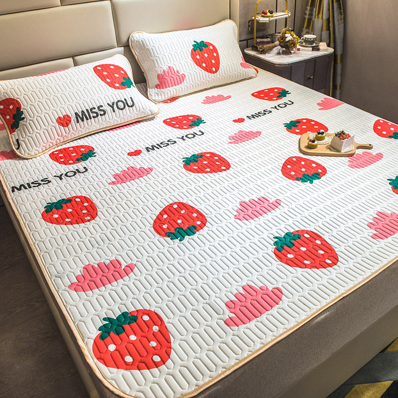 家柏饰(CORATED)泰国乳胶凉席三件套 空调软席子冰丝1.5/1.8m米床可折叠水洗夏季高清大图