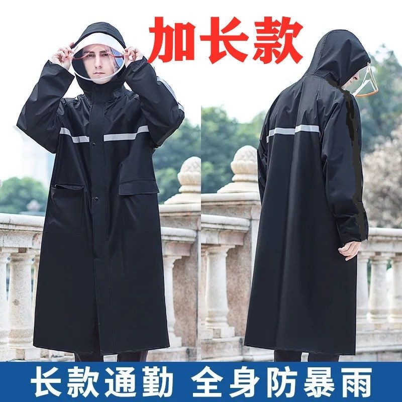 劳保帆布工地雨衣连体防暴雨全身户外男女加厚长款牛津布徒步雨披高清大图