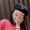 倒三角标贝雷帽女秋季情侣款复古画家帽百搭韩版时尚潮流帽子男女