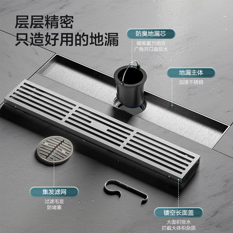 九牧(JOMOO)卫浴地漏不锈钢卫生间洗衣机滤网内芯下水地漏接头92511/92513/92521/92524高清大图