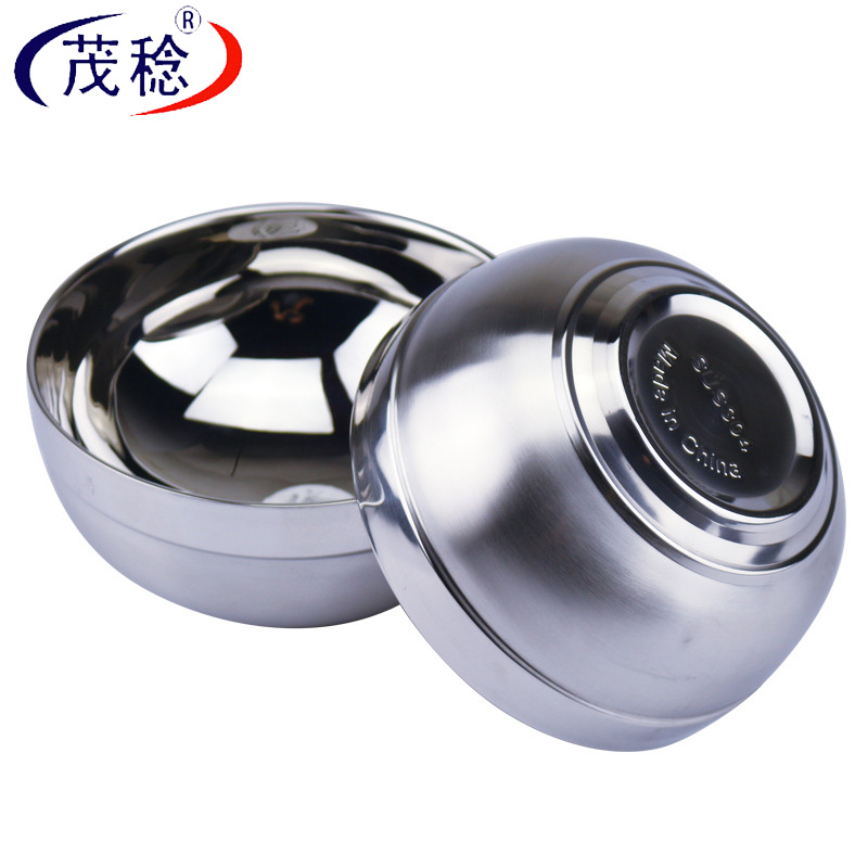 茂稔双层不锈钢碗 18cm 个高清大图
