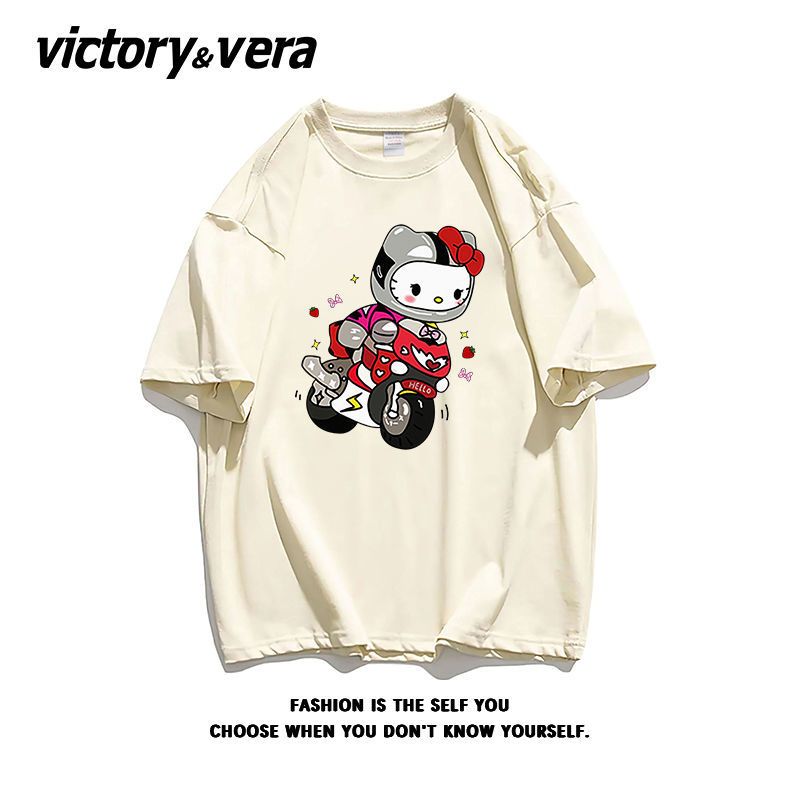 VICTORYVERA盐系清新短袖ins超火t恤女设计感纯棉半袖体恤衫chic