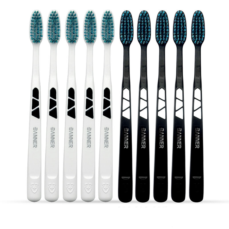 24小时内发货贝诺banner硬毛牙刷10支成人去牙渍烟渍男女士通用家庭用