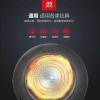 苏泊尔麦饭石色不粘煎炒两用煎锅小炒锅无油烟牛排煎锅烙饼煎蛋平底炒锅可立盖手柄电磁炉通用款锅具EC30WAP01 30CM