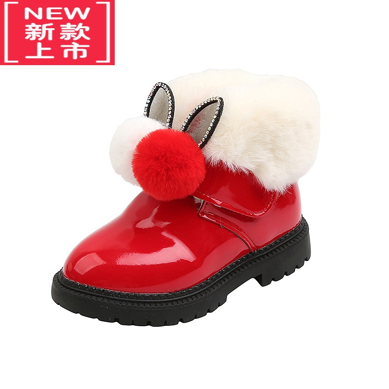可莉允2022冬季新款儿童雪地靴女童防水中大短靴女童加绒棉鞋小童棉靴