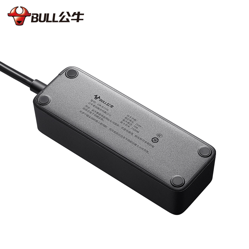 公牛(BULL)GN-R1220-5米木纹插座桌面创意多功能家用多用插排插板拖线板接线板插线板学生宿舍床头排插