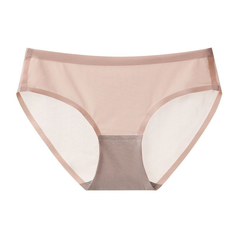 冰丝内裤女网孔无痕透气裆性感女内裤夏季低腰薄款三角裤