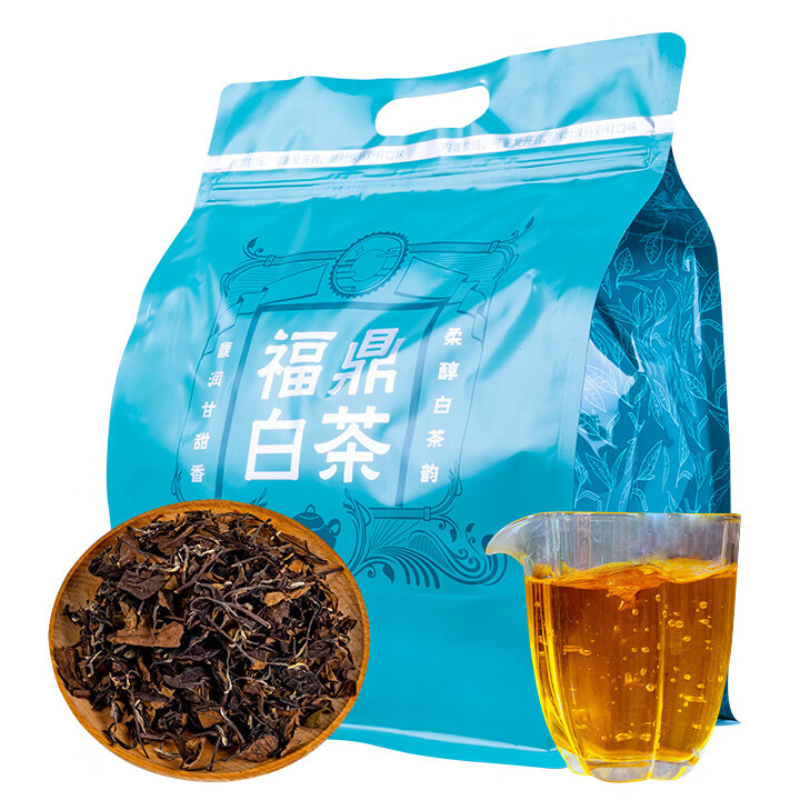 润虎白茶250g袋装色泽浅黄褐汤色浅橙红清澈明亮福蕴老白茶