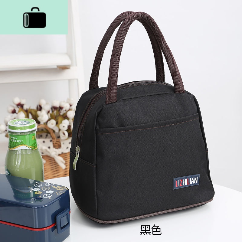 女士妈咪包便当袋手提包袋手拎袋帆布袋学生拎袋包包大容量饭盒袋NEWLAKE 黑色