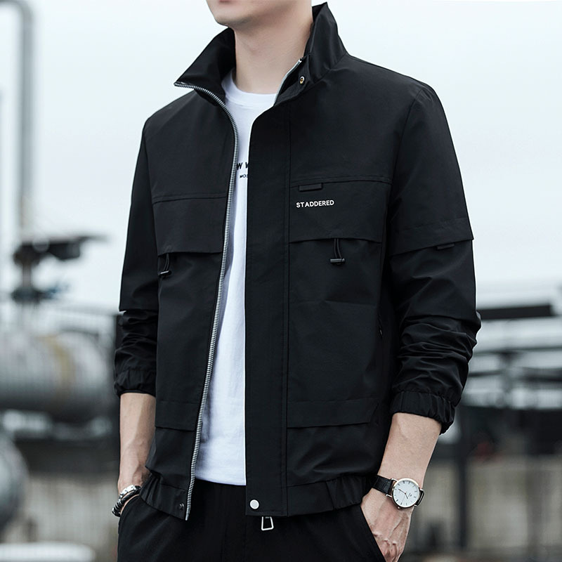 南极人夹克外套男士春秋季2023新款潮牌韩版立领男装休闲百搭上衣