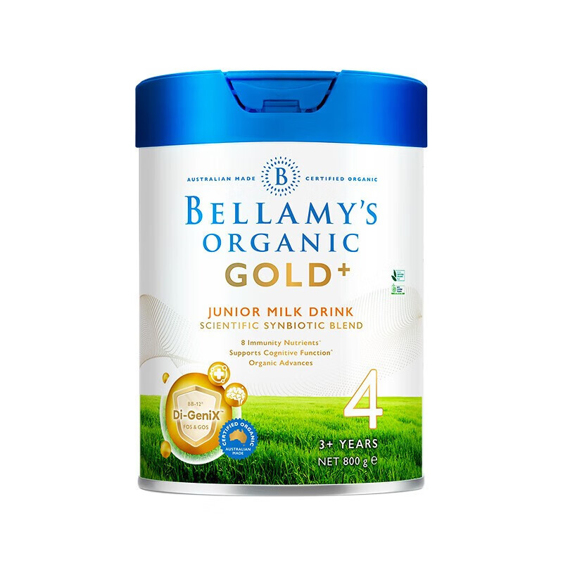 [有效期至24年8月]澳大利亚Bellamy贝拉米GOLD金装有机婴儿配方奶粉4段800g