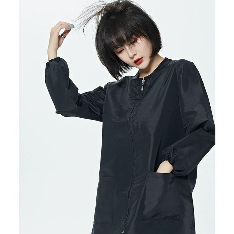 发型师美发工服理发店助理中工服焗油发廊技师烫染衣宠物师防尘服 灰色 M(建议80-120斤)