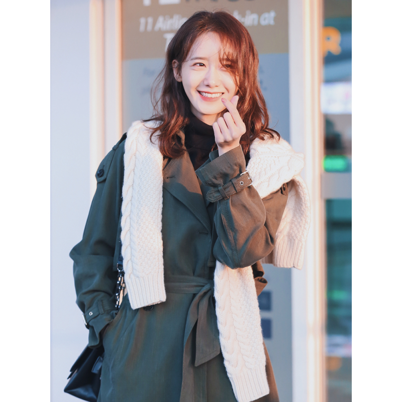 SUNTEK林允儿明星同款风衣2021春季新款女装韩版气质收腰系带显瘦外套女风衣