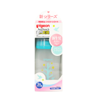 贝亲(pigeon)自然实感宽口径硅橡胶护层彩绘玻璃奶瓶160ml(树)