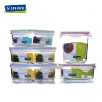 三光云彩(GLASSLOCK)钢化耐热玻璃保鲜盒套装韩国进口储物罐收纳盒饭盒五件套GL38玻璃保鲜盒套装