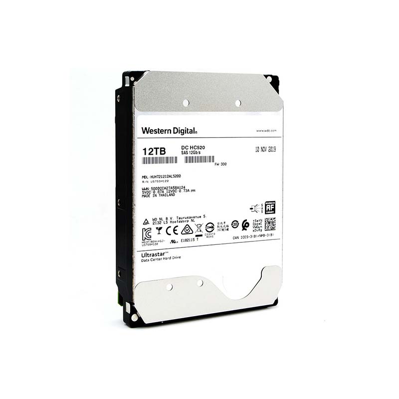 西部数据 12TB企业级氦气机械硬盘HC520 SAS 7200转256MB 3.5英寸HUH721212AL5200高清大图